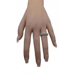 925 Sterling Silver Crystal Ring Size 9